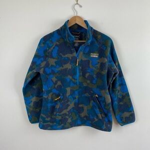 LL Bean Women's Mountain Classic Fleece 1/2 Zip Pullover Camo